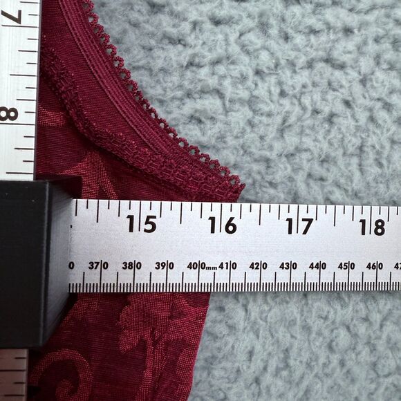 Arianne Burgundy Floral Lace Trim Tank Top XL Gothic Y2K Romantic Autumn 90s - Picture 6 of 7